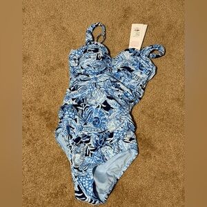 Lilly Pulitzer Blue Paisley One Piece Swimsuit